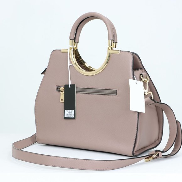 Mauve Faux Leather Purse and Wallet 2 in 1 Set Tote Cross Body Shoulder Hand Bag - Picture 2 of 12